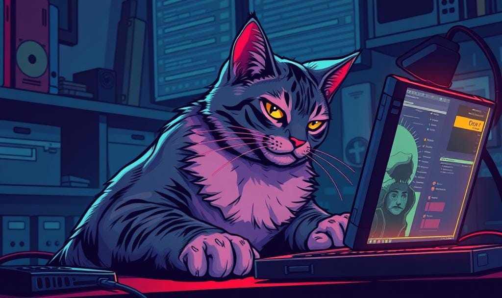 Image of cat coding