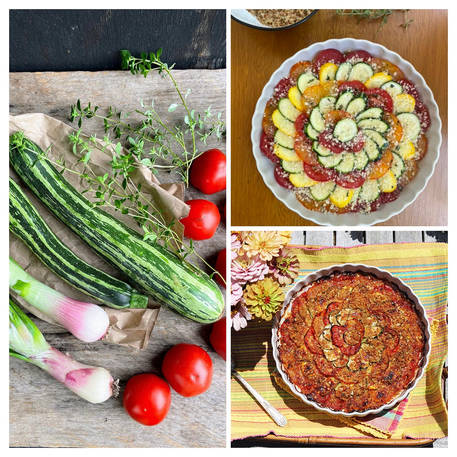 Layered Zucchini, Tomato, and Parmesan Gratin; Cook the Vineyard