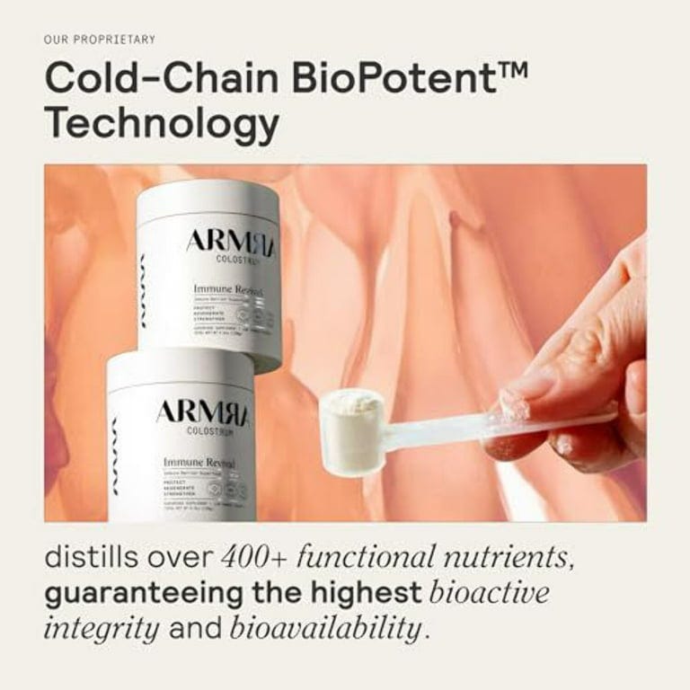 ARMRA Colostrum Premium Powder, Grass Fed, Gut Health Bloating Immunity  Skin Hair, Contains 400+ Bioactive Nutrients, Potent Bioavailable, Keto, ...