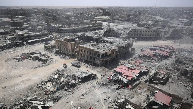 The scale of the destruction is astonishing. Picture: AFP