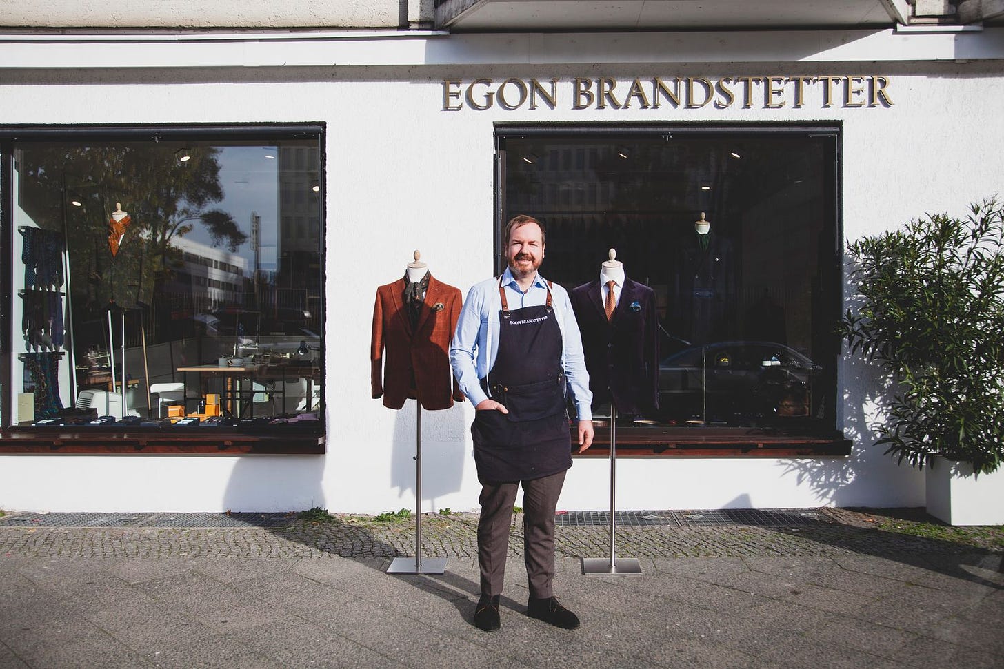 Egon Brandstetter in front of his store