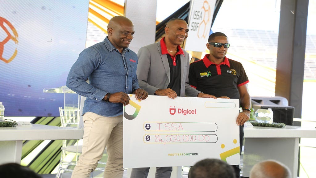 Digicel Jamaica and ISSA leadership beam with joy over Digicel’s J$84M in aid
