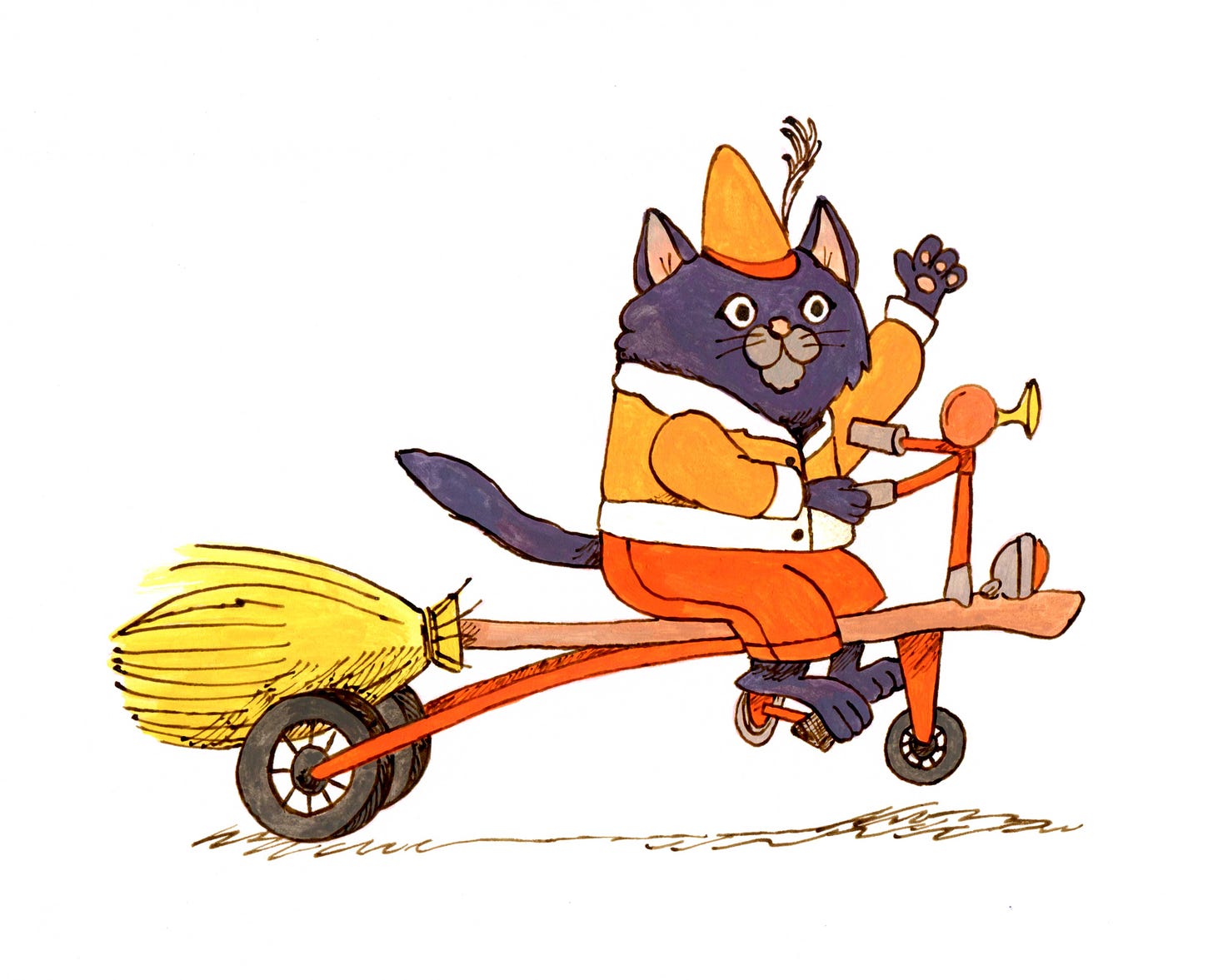 ode to a carry halloween cat on a broomcycle vroom broom kayla stark