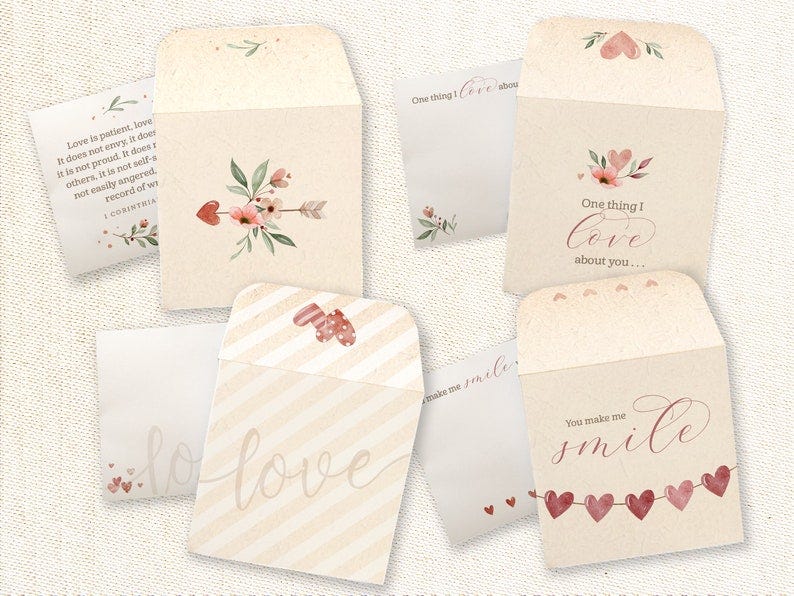 Miniature Valentine's Day Cards  Set 1 image 1