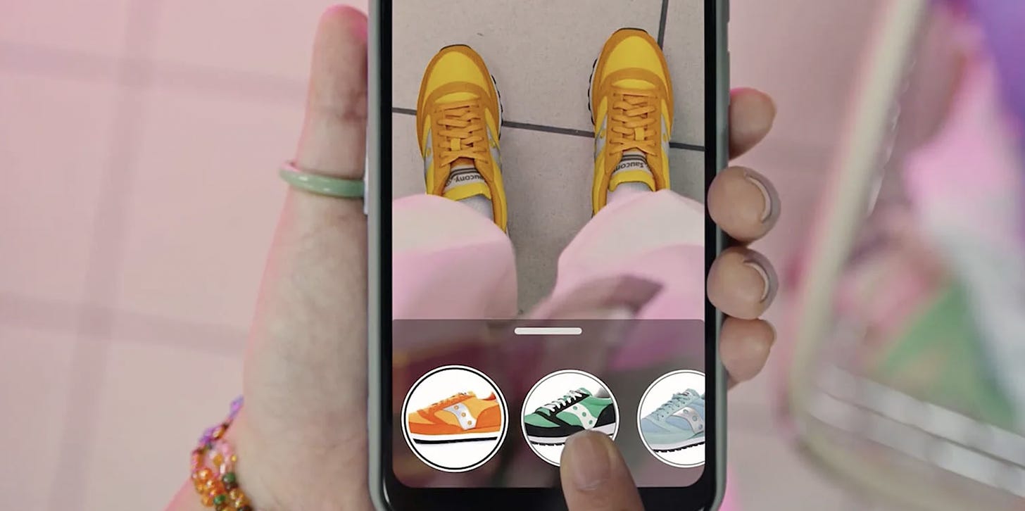 Trying on shoes in augmented reality on Amazon
