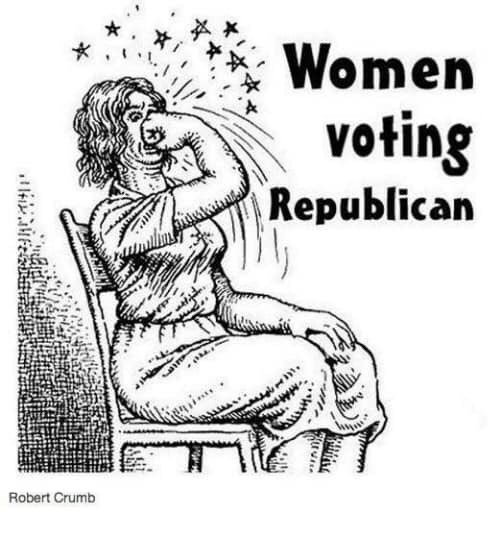 Compassion's Compass on X: "Women voting Republican -R Crumb-  #womenvotingrepublican #RepublicanWarOnWomen #Republicans  #WomensReproductiveRights https://t.co/IK9Yvq38Js" / X