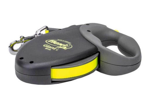 A tape-style retractable leash, the Flexi Giant large