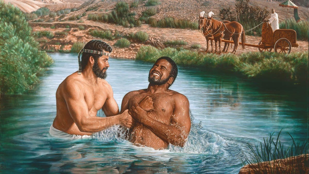 Philip baptizes the Ethiopian eunuch