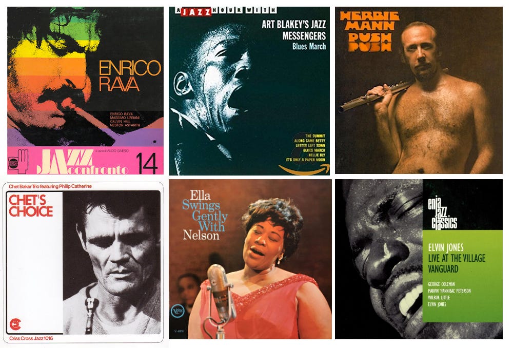 Six jazz album covers