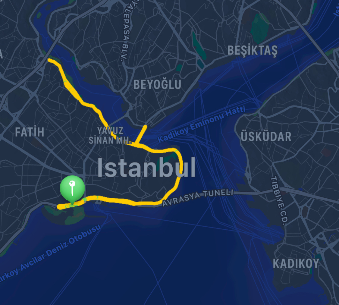 Another Istanbul Half Marathon course map