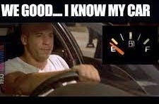 Have you ever run out of gas? #QuestionTime #CarMemes