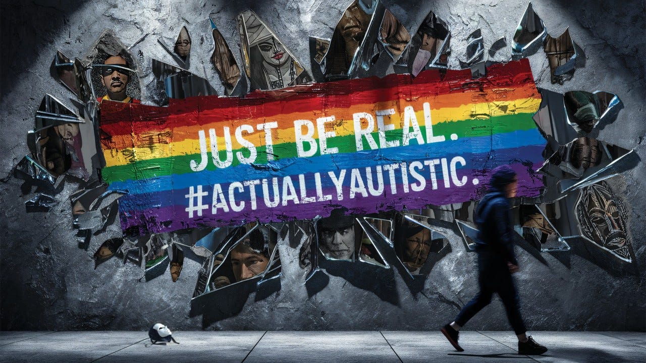 "Just Be Real - #ActuallyAutistic" - digital image by Johnny Profane Âû