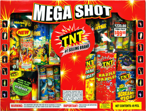 A Mega Shot package of TNT brand fireworks