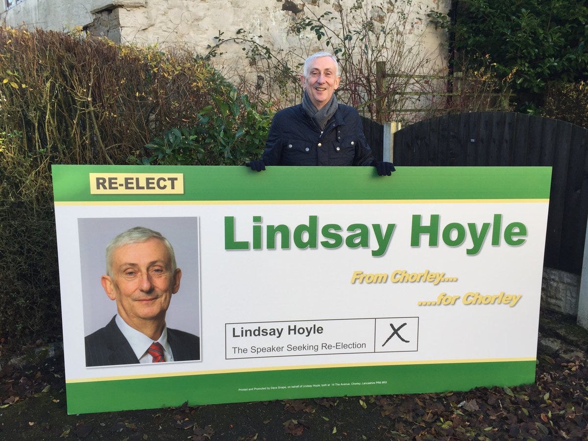Rt Hon Sir Lindsay Hoyle MP on X: "As we enter the last week of the election  campaign it's time to get the signs up! https://t.co/1RM1YTKQxB" / X