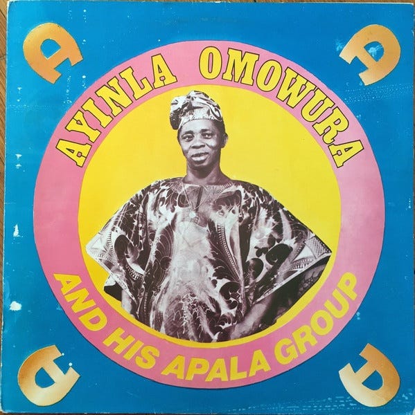 Femi Dairo cover art design for Ayinla Omowura & His Apala Group's 1973 'Vol. 5 - National Census 1973' album