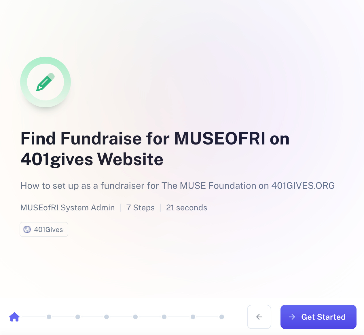 museofri 401gives fundraiser instruction screenshot