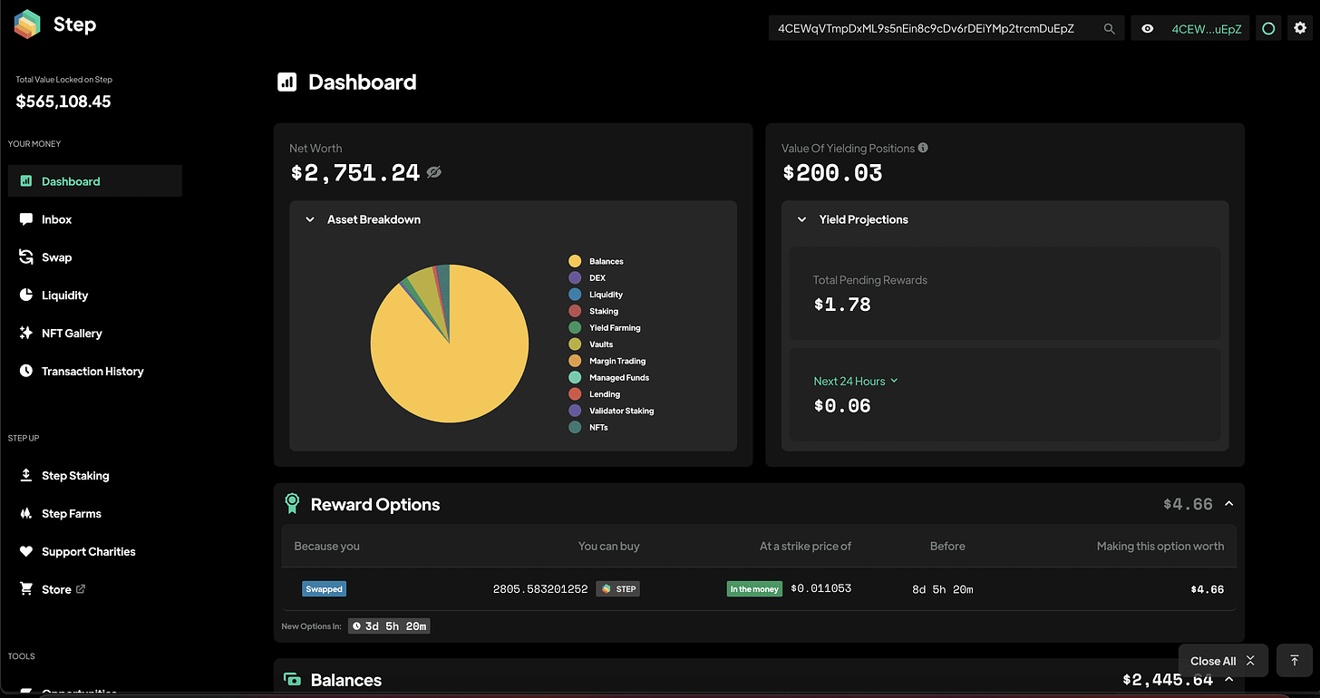 A look at the StepFinance DashBoard - Bit2Me Academy