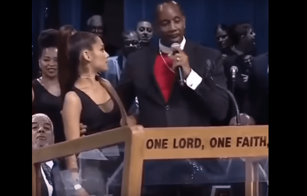 Bishop Gropes Ariana Grande on Stage at celebrated Gospel Singer’s Funeral