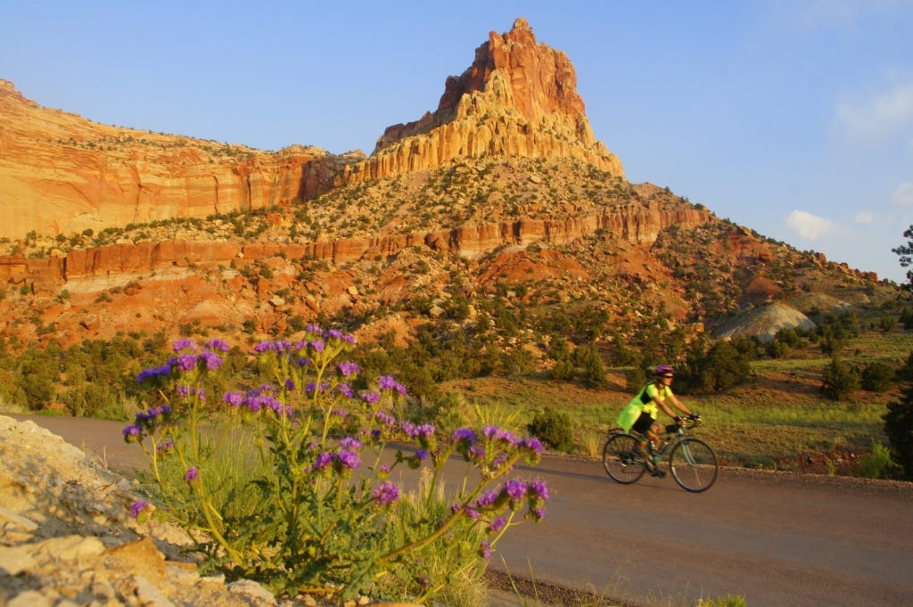 A sunset ride in Capital Reef National Park.