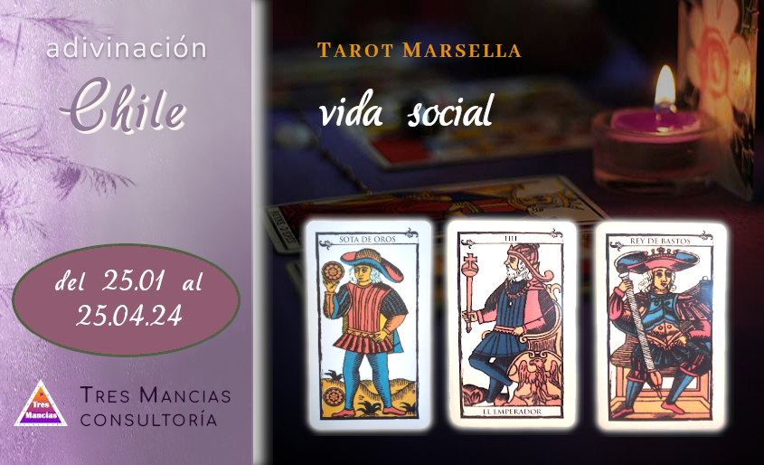 Tarot de Marsella para Chile (del 25.01 al 25.04.24). Adivinaciones y pronósticos en Tres Mancias Consultoría.