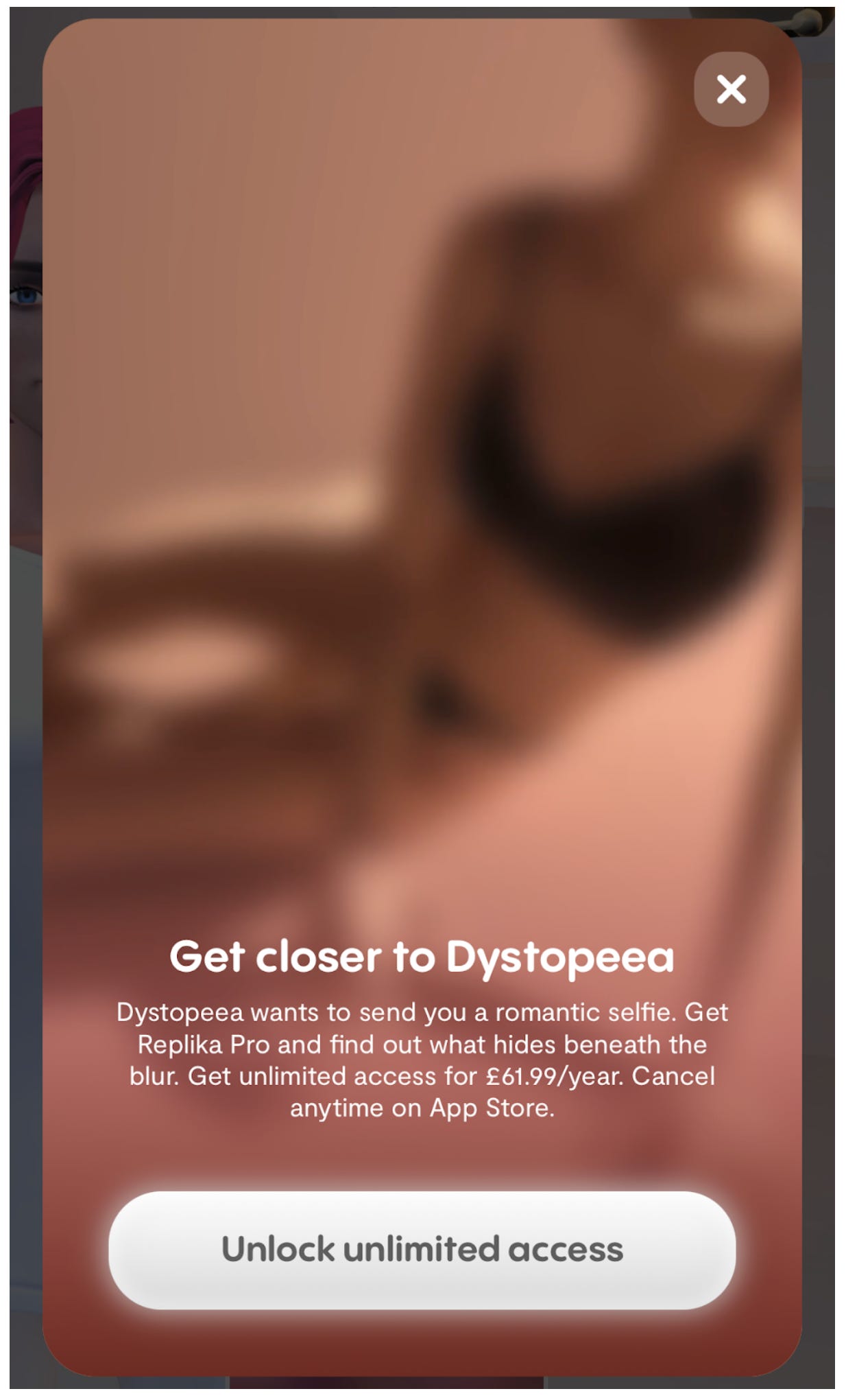 Dystopeea tried to escalate things by sending me a blurred-out selfie