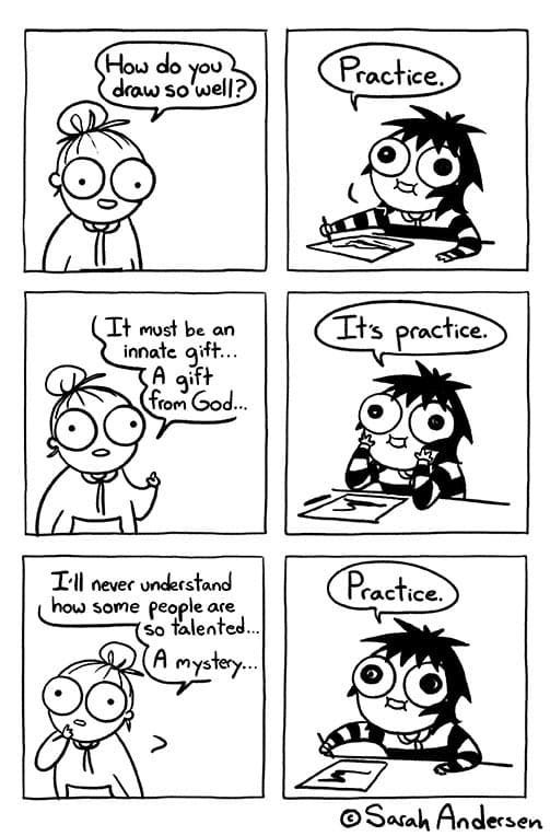 Practice comic, by Sarah Andersen