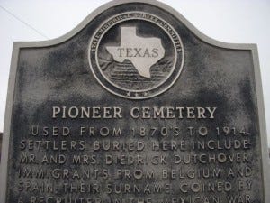 Dutch's great-great grandfather's name, on the Pioneer Cemetary sign