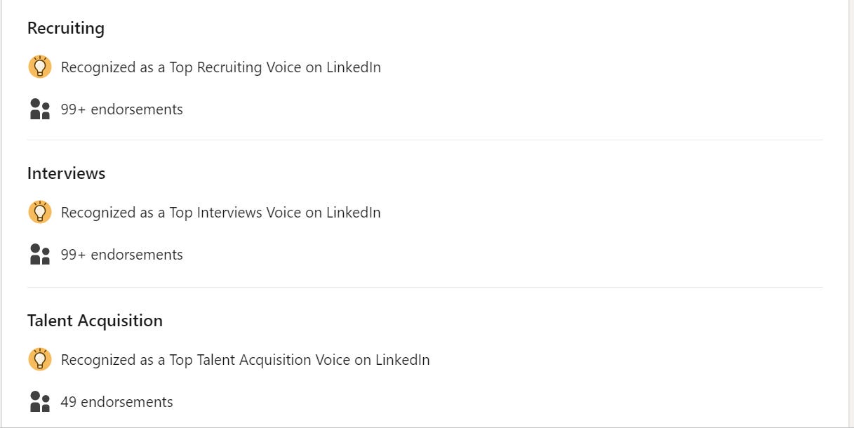 LinkedIn top voice skills