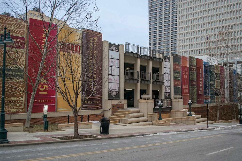 Kansas City Library: The Parking Garage Made of Giant Books!