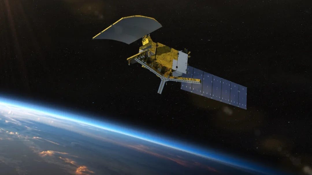 A render of the Haiyang-4 01 satellite in orbit.