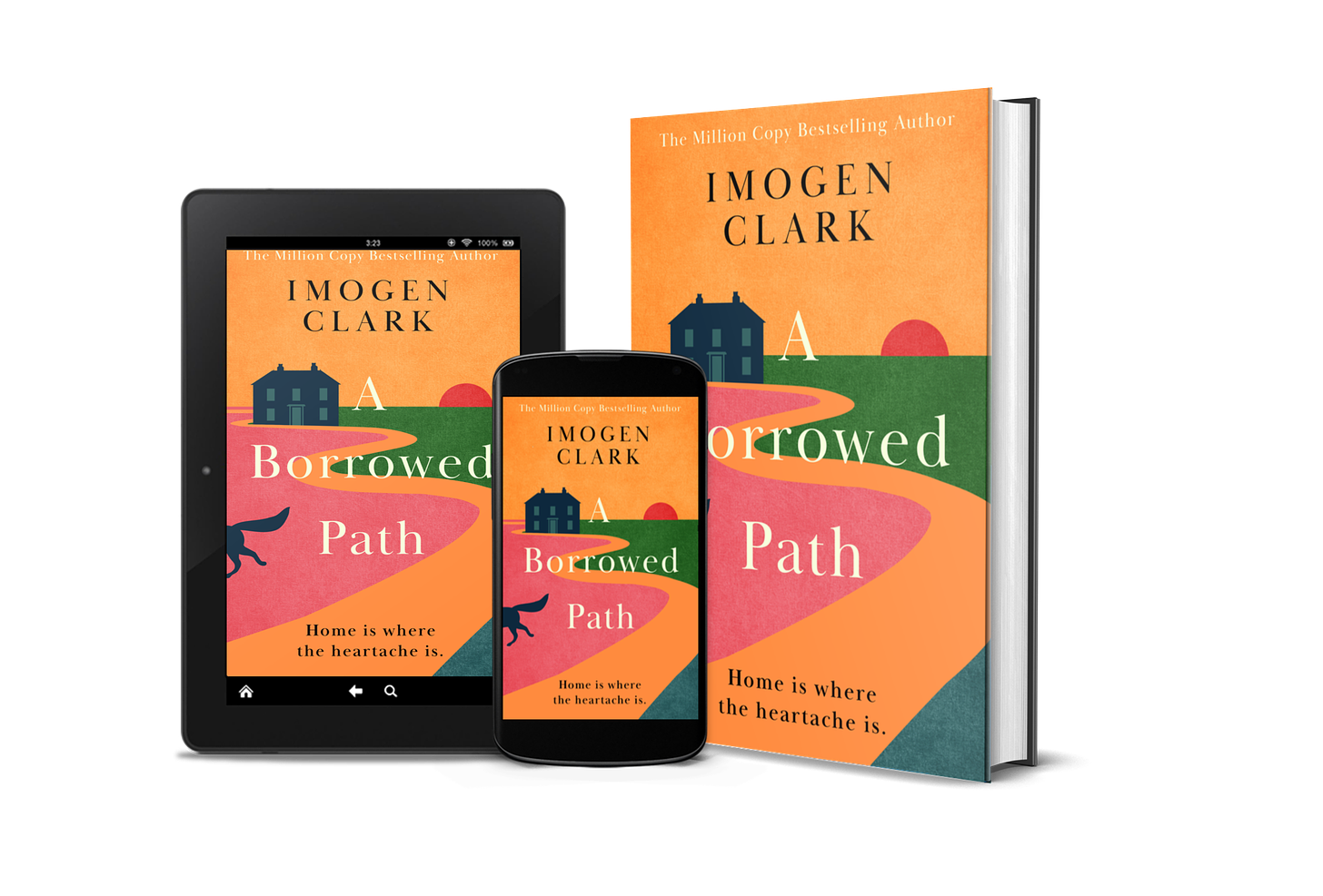 Image shows copies of A Borrowed Path by Imogen Clark