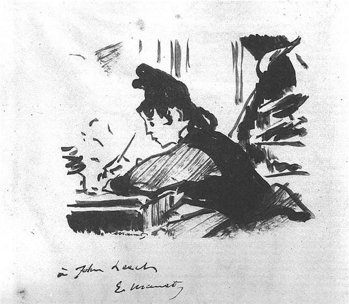 Woman writing, c.1863 - Edouard Manet