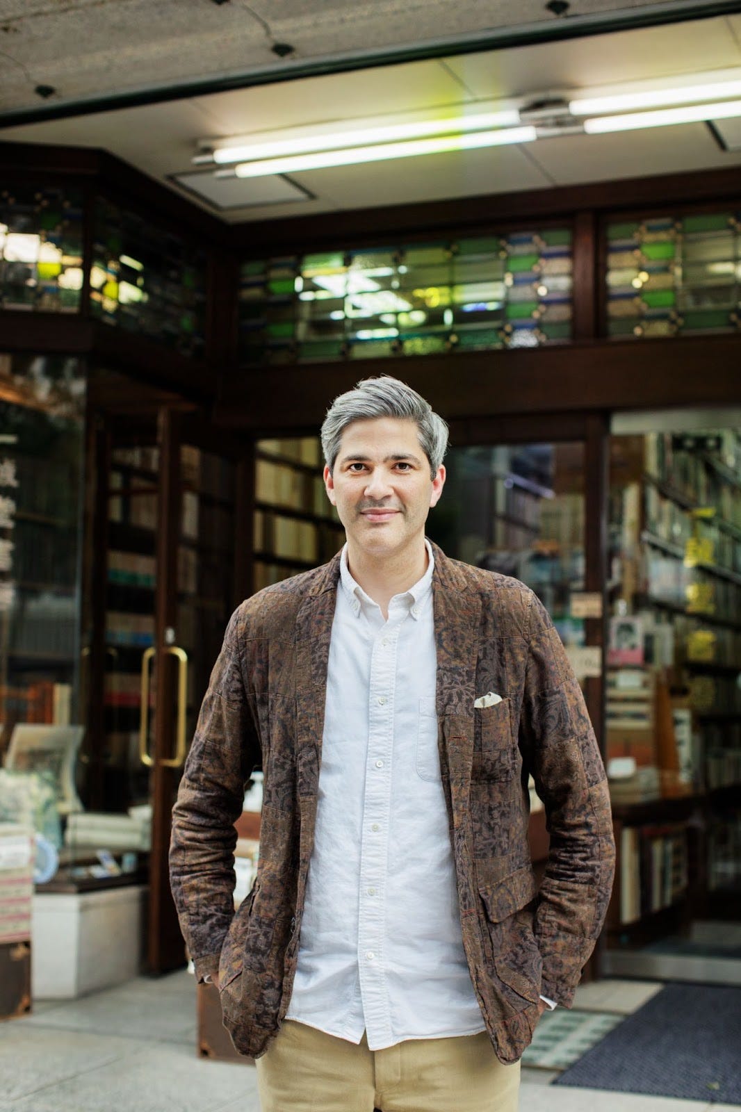 W. David Marx standing in front of a bookstore