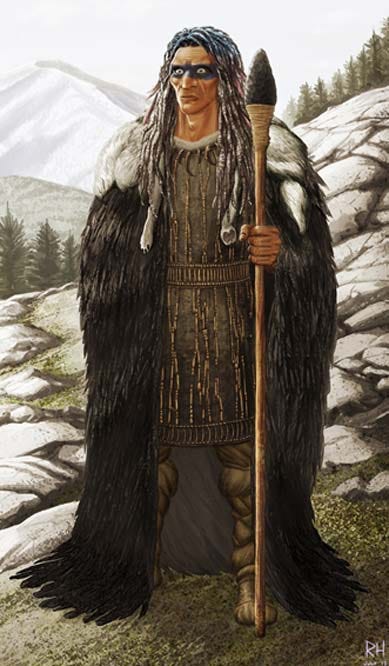 Artist impression of an Animiki´ by Russell M. Hossain. The Thunder People’s possible origin as pronounced Denisovan hybrids is reflected in the figure’s archaic features and greater height, as well as the cold mountainous terrain seen in the background. (Credit: Russell M Hossain) Artist impression of an Animiki´ by Russell M. Hossain. The Thunder People’s possible origin as pronounced Denisovan hybrids is reflected in the figure’s archaic features and greater height, as well as the cold mountainous terrain seen in the background. (Credit: Russell M Hossain)