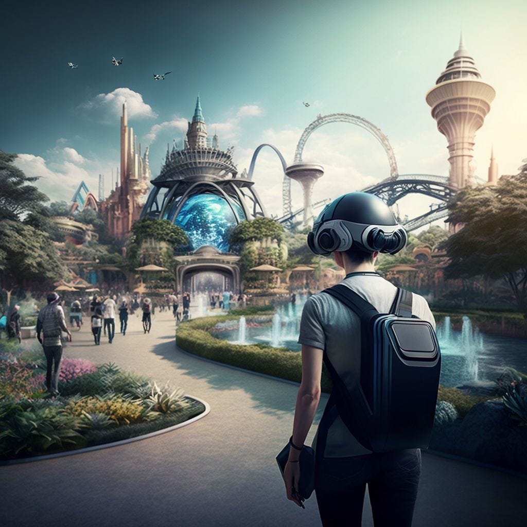 An augmented-reality theme park in Tokyo, Japan