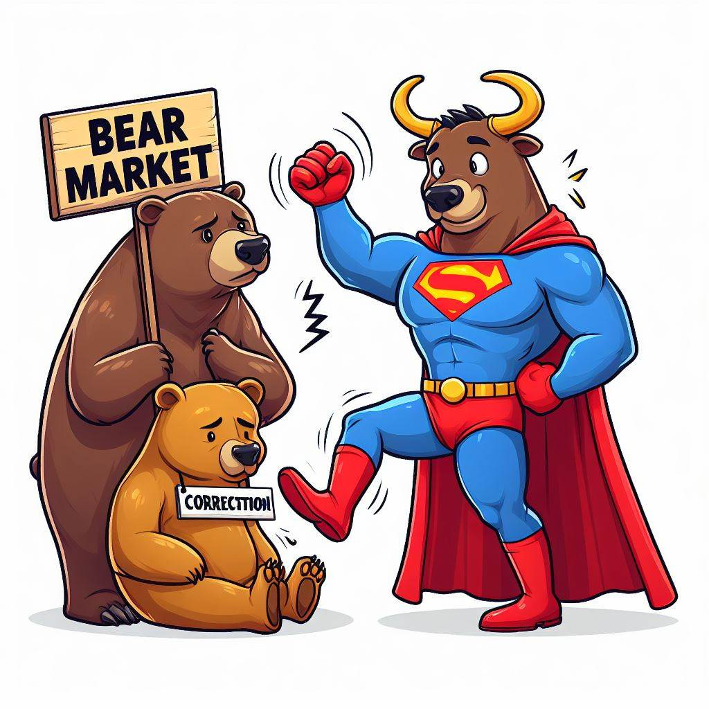 Stock bears cartoon getting wooped