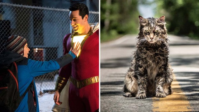 Shazam opens with Pet Semetary top top box office 2019.