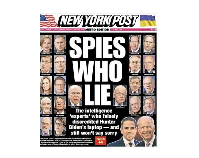 EXCLUSIVE: The Majority of the 51 Intel Experts Who Claimed the Hunter ...