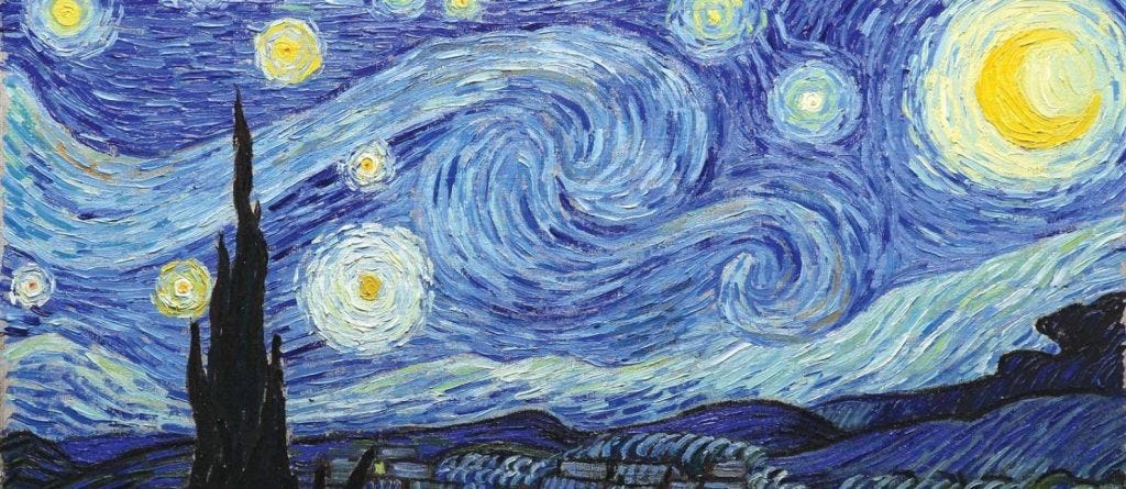 A starry night painting by Vincent Van Gogh