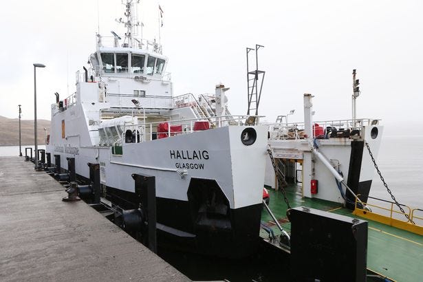 The MV Hallaig, which runs between Raasay and Skye