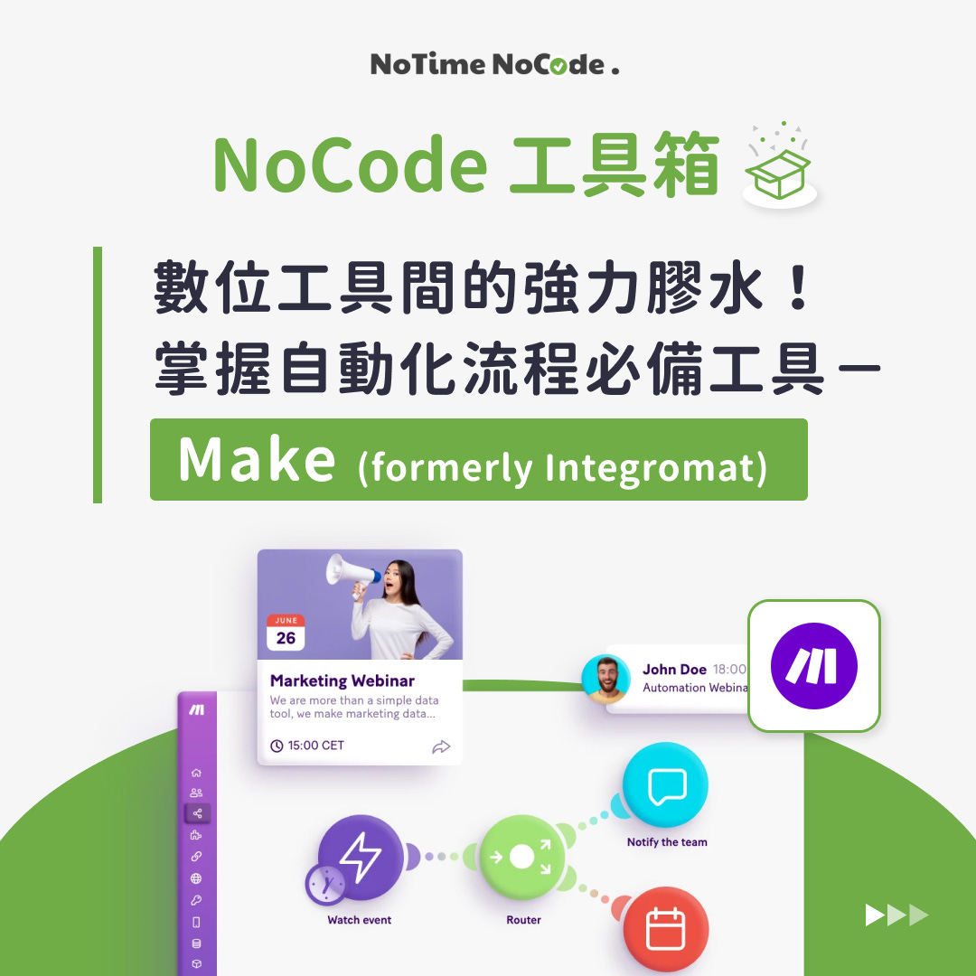 NoCode 工具箱-Make 貼文示意