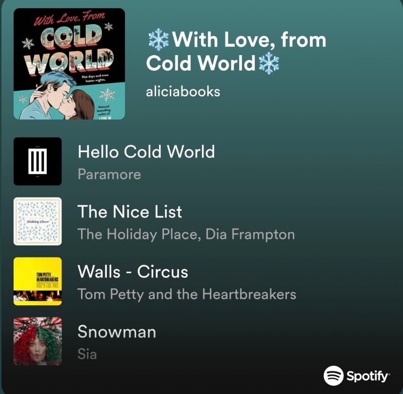 Image for WLFCW playlist, showing previews of Hello Cold World, The Nice List, Walls, and Snowman