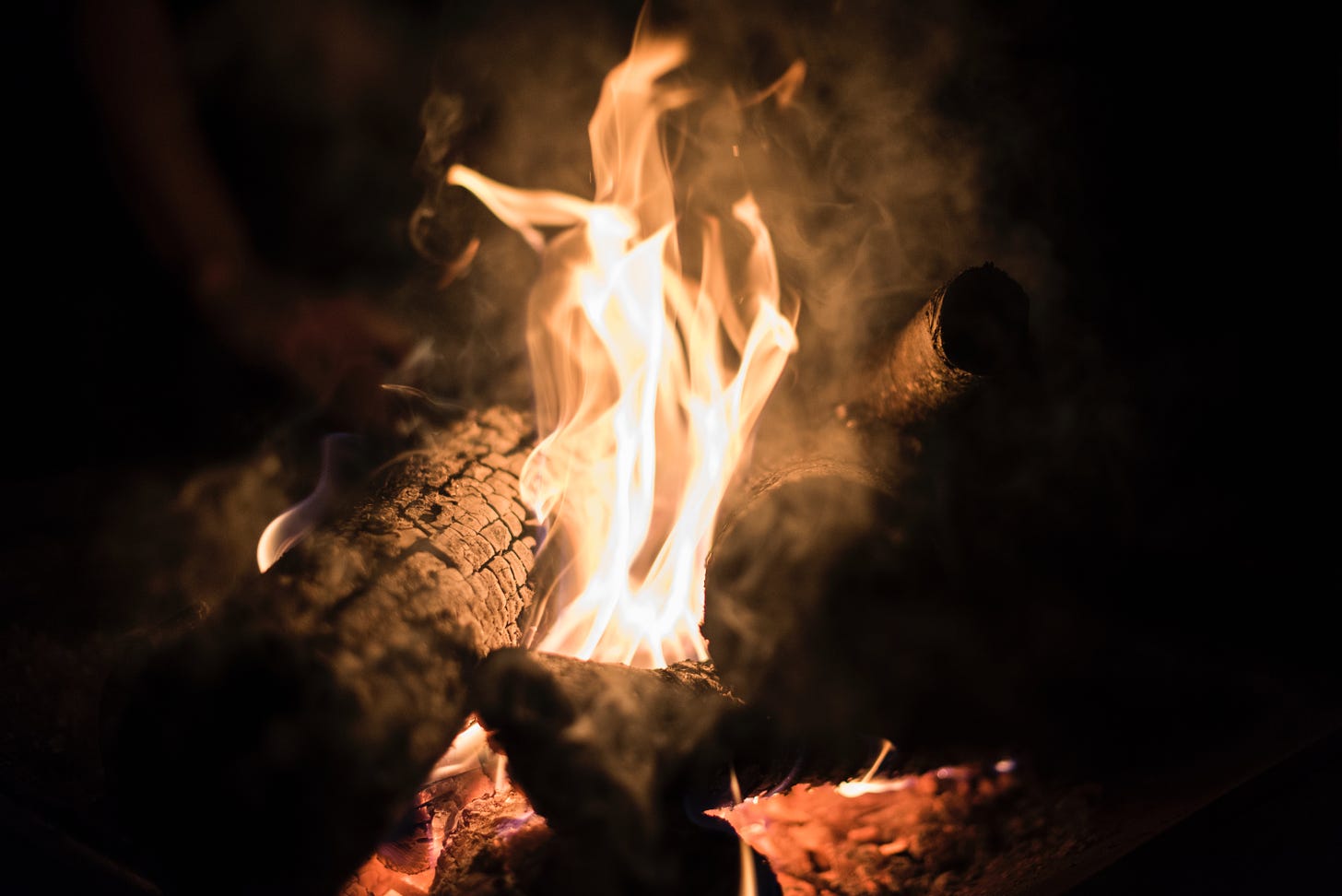 Campfire flames