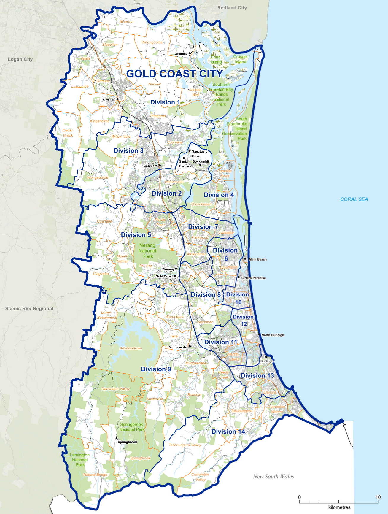 Local Governement electorates on the Gold Coast