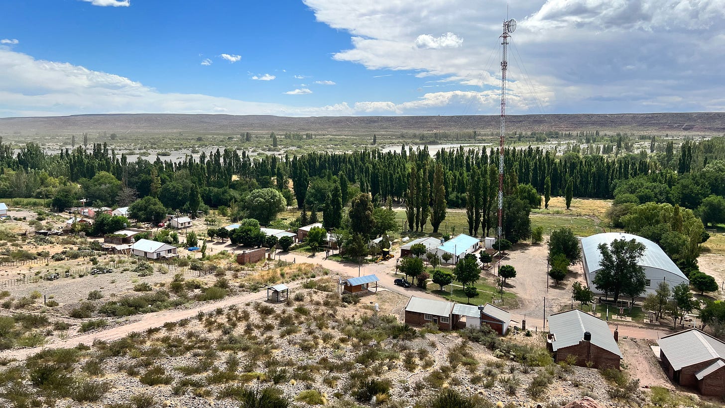 The one-street town of Sauzal Bonito in Neuquen, Argentina. Credit: Katie Surma/Inside Climate News