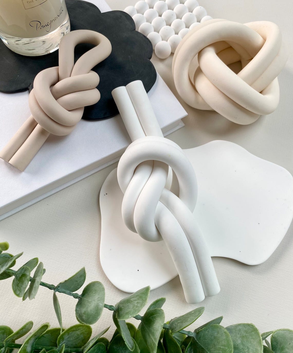 Clay knot  Home decor  Paper weight  shelf decor  knot image 1
