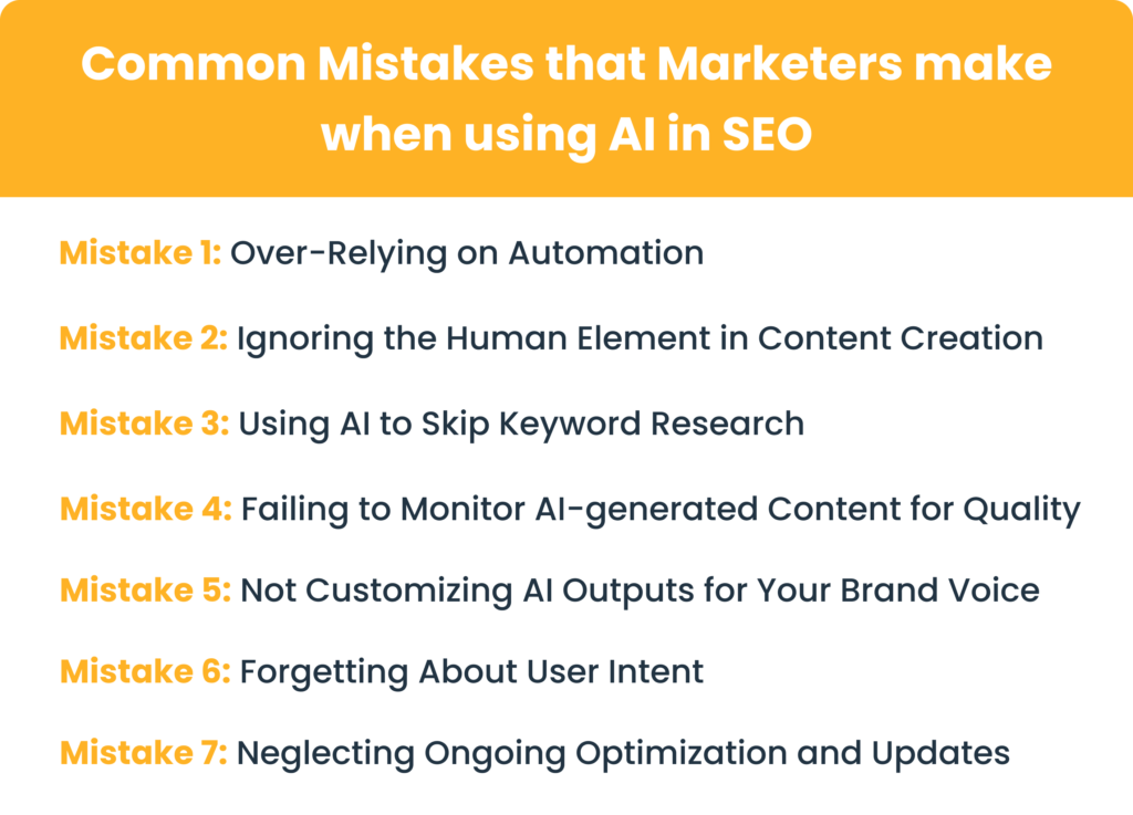 Common Mistakes that Marketers make when using AI in SEO