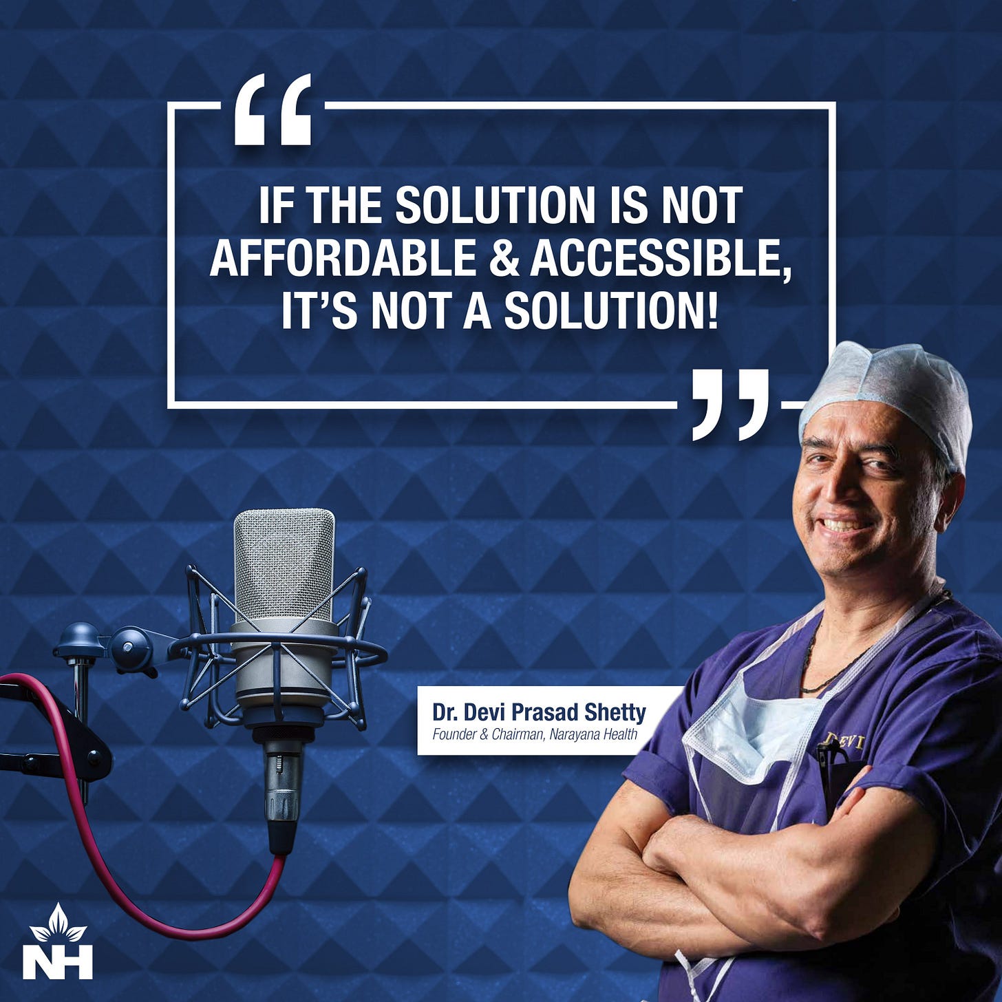 Narayana Health on X: ""If the solution is not affordable and accessible,  it is not a solution!" Catch Dr. Devi Prasad Shetty in conversation with  @RobertPearlMD & @Jeremyccorr of @FixingHCPodcast explaining how @