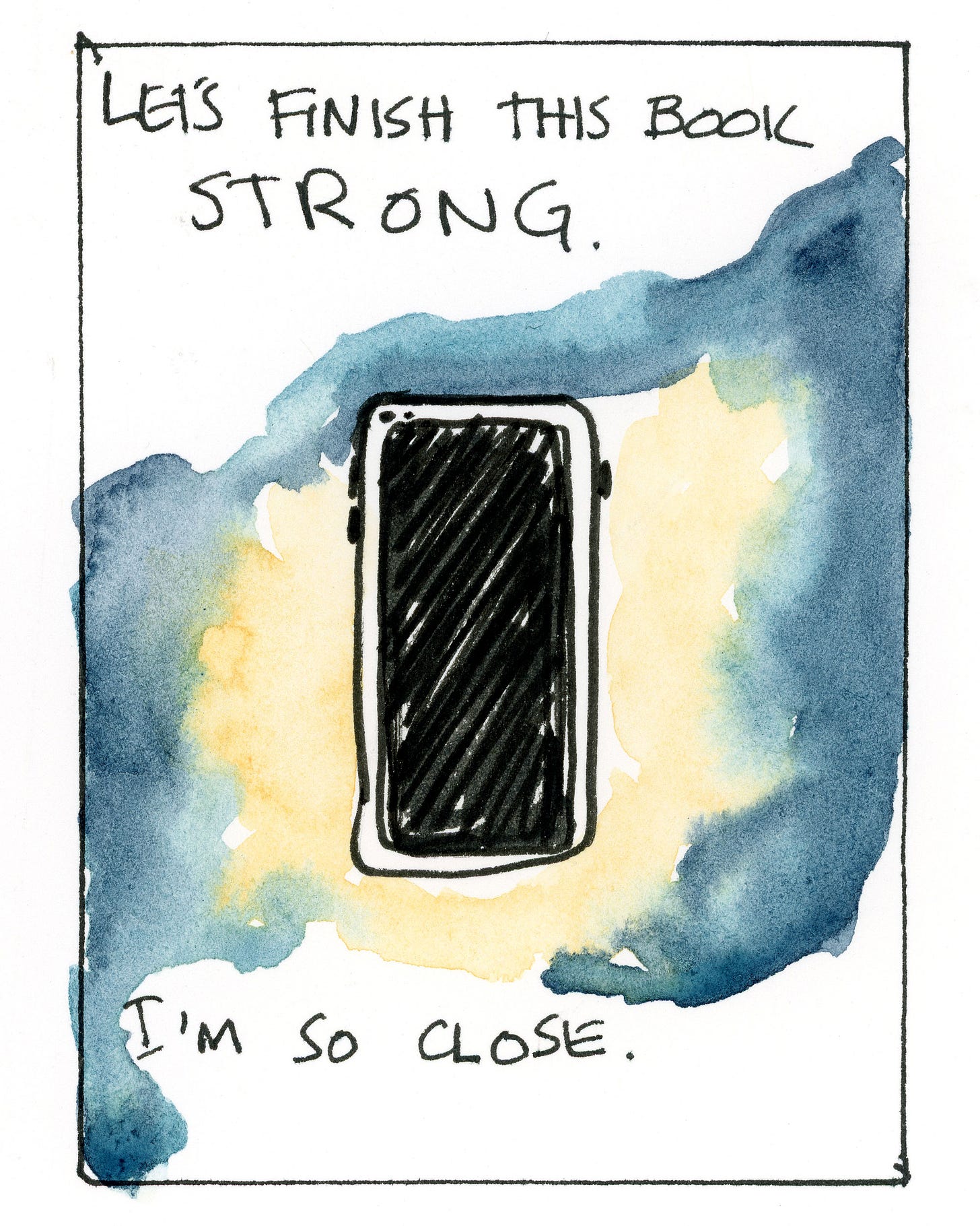 Diary comic on phone addiction by cartoonist K. Woodman-Maynard
