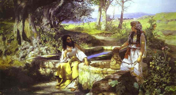 Christ And The Samaritan Woman 1890 Painting | Henryk Hector ...